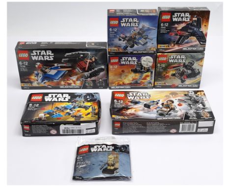 Lego (Sealed) Star Wars group to include (1) #75167 Bounty Hunter Speeder Bike Battle Pack; (2) #75195 Ski Speeder vs. First 