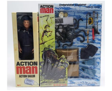 Hasbro Action Man Anniversary Edition pair (1)&nbsp; #AM729 Action Sailor; (2) #35008 Underwater Explorer&nbsp;- Mint in Near