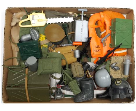 Palitoy Action Man vintage loose clothing/accessories to include guns, various part outfits, helmets/hats plus others - see p