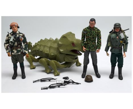 Action Man loose/unboxed group to include (1) Palitoy vintage - flock hair figure, wearing uniform with accessories; (2) Pali