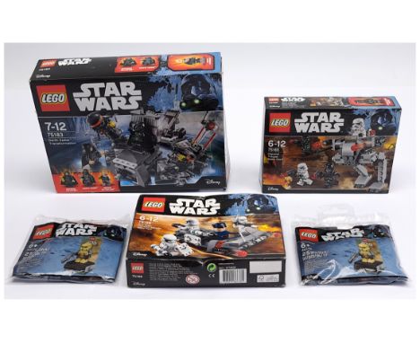 Lego (Sealed) Star Wars group to include (1) #75165 Imperial Trooper Battle Pack; (2) #75166 First Order Transport Speeder Ba
