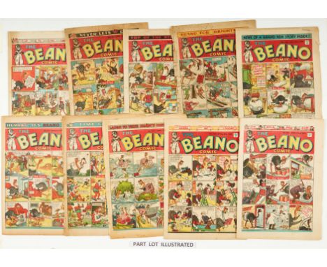 Beano (1944) 222-248. Complete year with first appearance of Jimmy and his Magic Patch and Strang the Terrible, both by Dudle