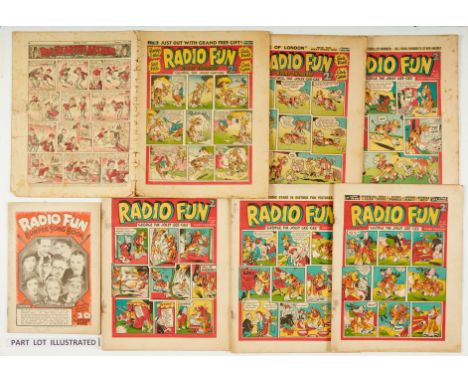 Radio Fun (1938) 1, 3, 5-10, 13, 14, wfg Radio Fun Bumper Song Book (given away with No 18). Starring Flanagan &amp; Allen, S