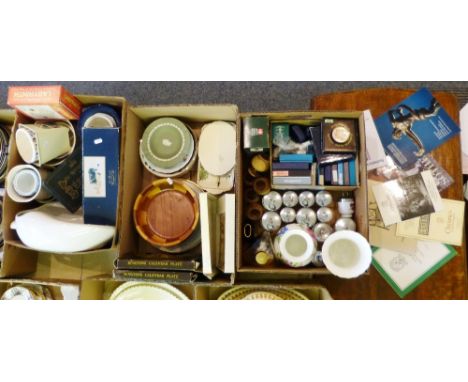A collection of Royal Worcester egg coddlers, a collection of decorative porcelain thimbles together with various commemorati