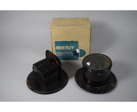 A WWII Boxed Hartley's Headlamp Blackout Device - The New Widebeam Together with an Unboxed Example 