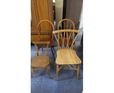 Four Various Ercol and Ercol Style Chairs, One AF 