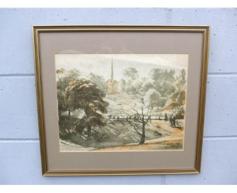 HENRY HOLZER (1907-2007) A collection of printed, pencil drawn and watercolour landscape works including a limited edition pr