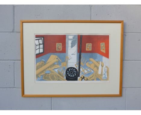 EDWARD BAWDEN (1903-1989) 'Dunkirk' - A framed and glazed lithograph on wove paper, 1986. Pencil signed, titled and No.46 fro