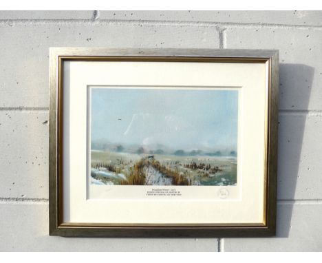 KIERON WILLIAMSON (b.2002) A framed and glazed limited edition print - 'Broadland Winter -2012'. Pencil monogram bottom left 