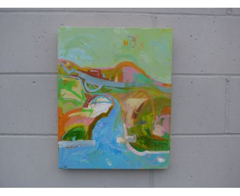 GRAHAM HART (b.1951) A mixed media on board titled 'Walberswick'. Monogram bottom left, details verso dated 2024. Image size 
