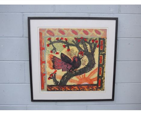 MICHAEL ROTHENSTEIN RA (1903-1993) A framed and glazed limited edition print - 'Scarlet Berries'. Pencil signed and numbered 