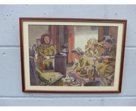 HENRY HOLZER (1907-2007) A collection of framed and glazed figural sketches etc including a watercolour titled - 'G.O.R Rest 