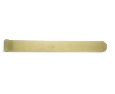 A Chinese pale celadon jade scroll weight, with single scroll end, carved and pierced with a repeating band of endless knots,