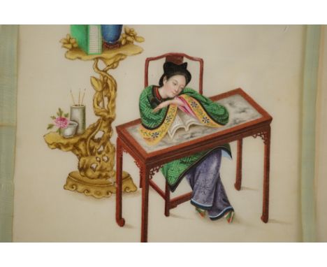 Chinese Guangzhou School  ((mid 19th century))Album of 22 watercolours on pith paper and a pencil drawing on rice papercontai
