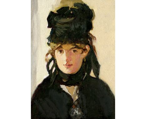 'Detail from Manet's portrait: Berthe Morisot with a bunch of violets 1872. 53 x 38 cms private collection' medium: OilsPLEAS