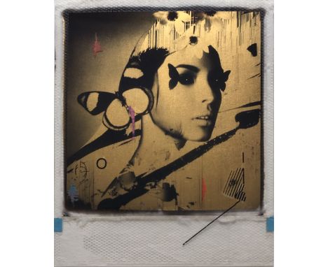 'The Space Between' medium: gold leaf Polaroid collage PLEASE NOTE THAT FINAL INVOICES WILL INCLUDE BUYERS PREMIUM AT 27% (IN