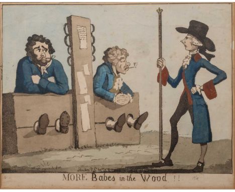 Follower of Thomas Rowlandson (British 1757-1827), 'More Babes in the Wood', a hand-coloured print depicting Pitt the Younger