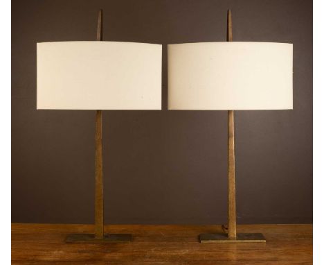 A pair of Porta Romana "Tapering Harral Lamp Small" table lamps32cm wide & 43cm wide (including shade) x 82cm highQty: 2In ge