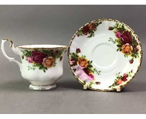 ROYAL ALBERT OLD COUNTRY ROSES PART TEA SERVICE along with Colclough plates