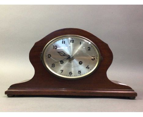 ANNIVERSARY CLOCK AND A MANTEL CLOCK the circular dial set with arabic numerals under a glass dome Qty: 2
