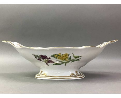 SPODE COMPORT AND A ROYAL DOULTON BOWL  the Spode comport decorated with Weigela &amp; Lavender, the circular bowl decorated 