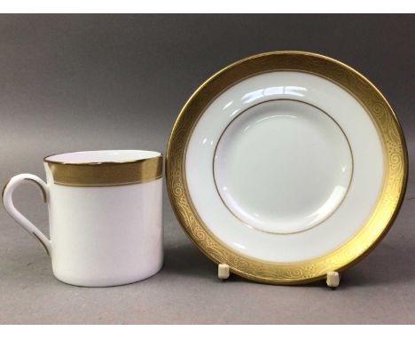 ROYAL WORCESTER PART DINNER SERVICE DAVENHAM PATTERN  with gilt decorationThere are six cups, two pairs of salt and pepper sh