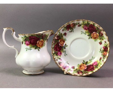 ROYAL ALBERT, OLD COUNTRY ROSES PART TEA SERVICE comprising five tea cups, milk jug, sugar bowl, ten saucers, ten side plates