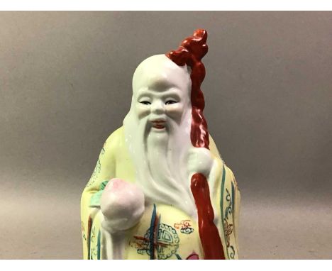 THREE CHINESE CERAMIC FIGURES of ImmortalsQty: 3
