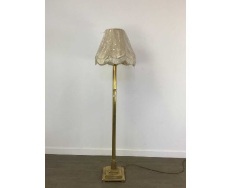 BRASS STANDARD LAMP with shade
