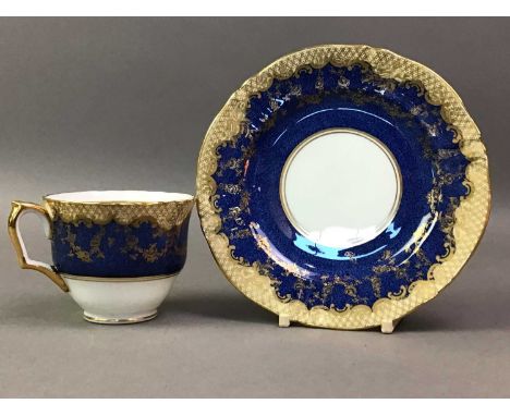 STAFFORDSHIRE PART TEA SERVICE AND OTHER TEA WARE  including Paragon, the Staffordshire service with gilt decoration on a blu