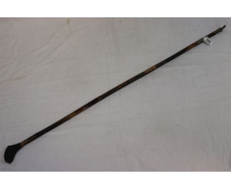 Antique bamboo sword stick with horse head finial 