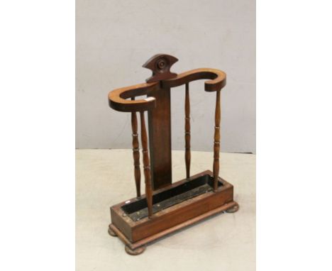 Victorian Mahogany Open Front Stick Stand with Metal Drip Tray, 84cms high x 60cms wide