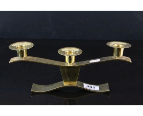 Mid 20th Century Hagenauer Austrian three branched candlestick impressed marks to underside 