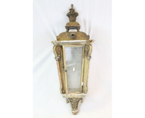 Antique gilt wood lamp top possibly a street lamp