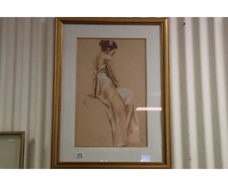 Belgravia gallery published studio framed art portrait image of a lady in flowing robe