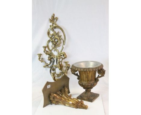 Candelabra, bracket and urn 