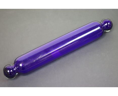 Antique Bristol blue style glass rolling pin