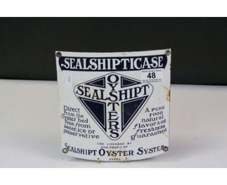 Sealshipt Oyster System Enamel advertising sign, approx 20 x 20cm