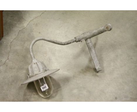 Retro Industrial Metal Wall Light Lantern made by Coughtrie of Glasgow, 55cms high