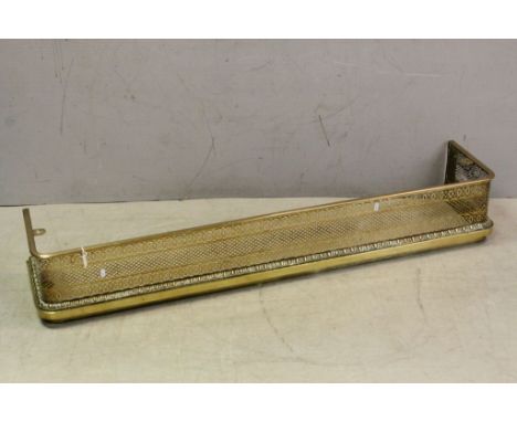 19th century Pierced Brass Fire Fender, 144cms long