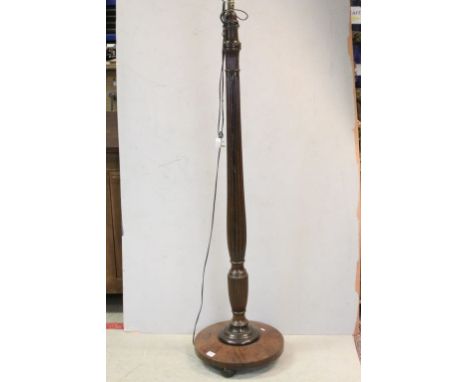 Early 20th century Mahogany Standard Lamp Base with Fluted Column, 170cms high
