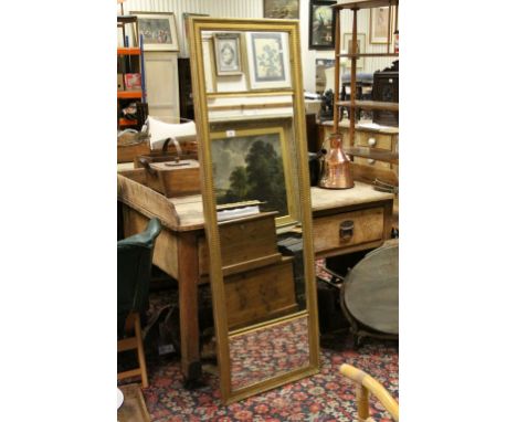Large Gilt Framed Regency Style Three Panel Wall Mirror, 177cms x 58cms