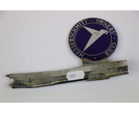Vintage metal and enamel Messerschmitt car badge 
