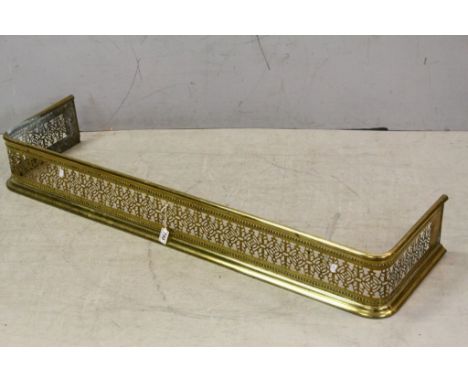 19th century Pierced Brass Fire Fender, 124cms long