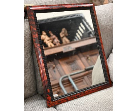 Vintage wall mirror in faux tortoiseshell frame, 60 x 50 cm