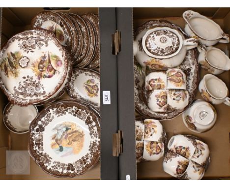 A Pallisy (Royal Worcester Group) pottery dinner/tea service, printed with the Game Series (2 boxes)
