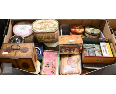 Various antique, vintage and later tins (box)