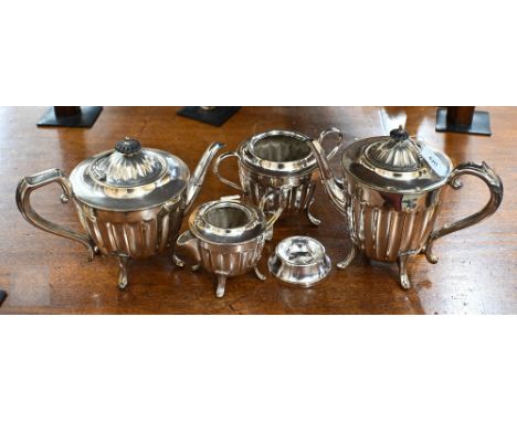 An epns four piece tea service to/w a trencher salt (5) 
