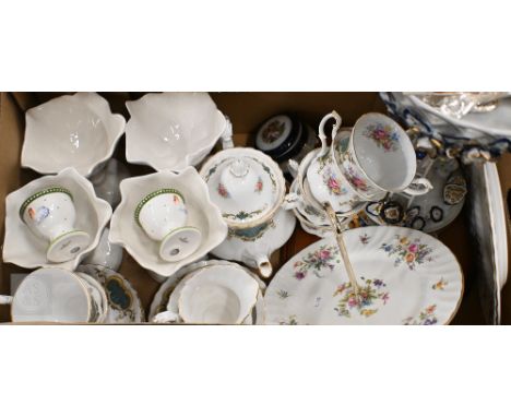 A Royal Albert 'Berkley' tea service c/w teapot, to/w a Continental comport with fruit-pickers on the stem, etc (box)