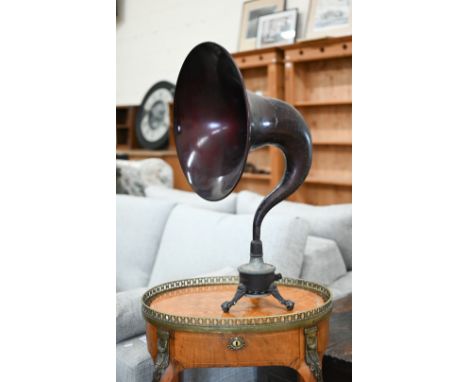 A vintage Burndept loudspeaker horn, 64 cm high